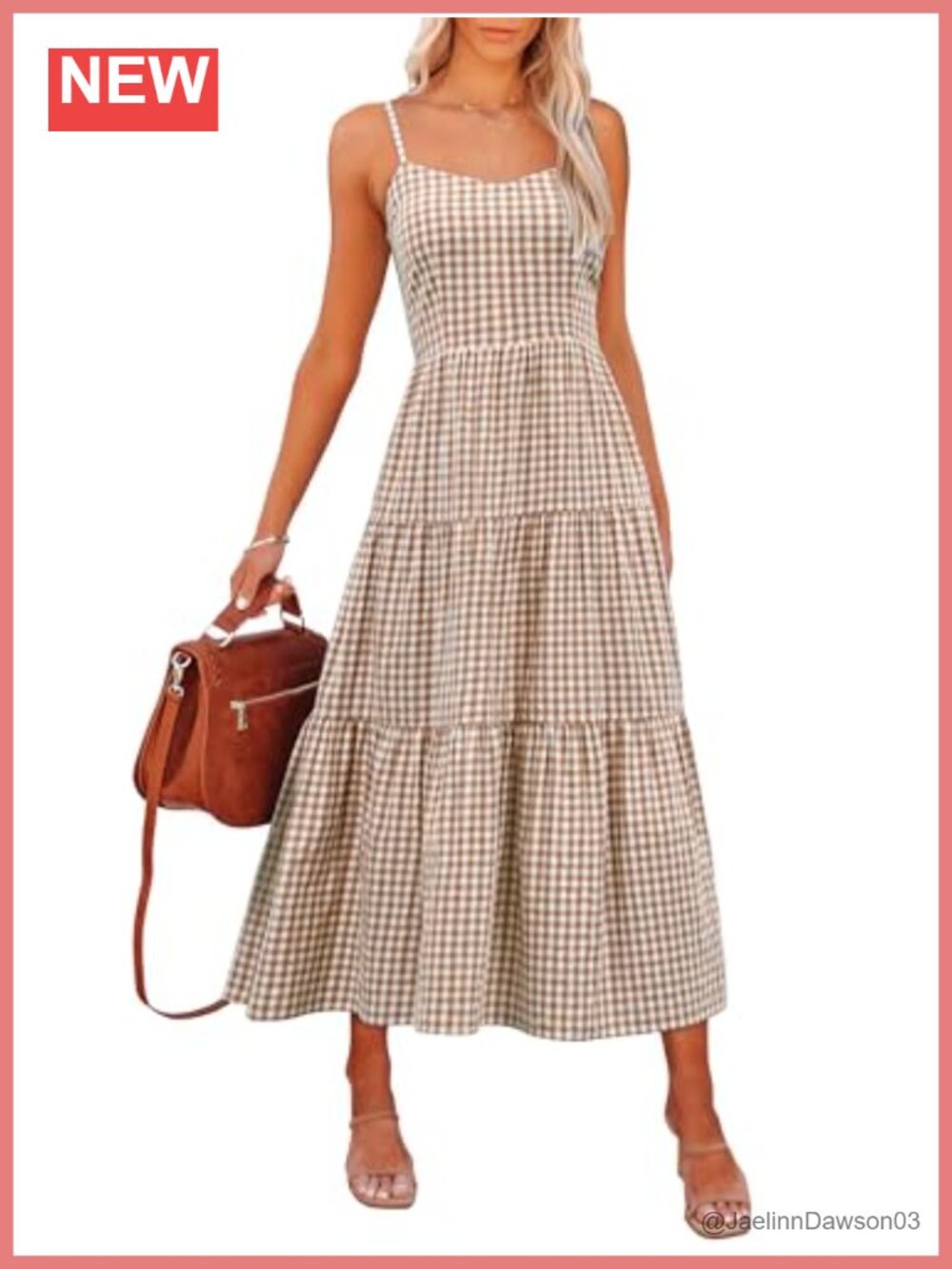 Womens 100% Rayon Striped Gingham Midi Dress Sleeveless Beach Sundress